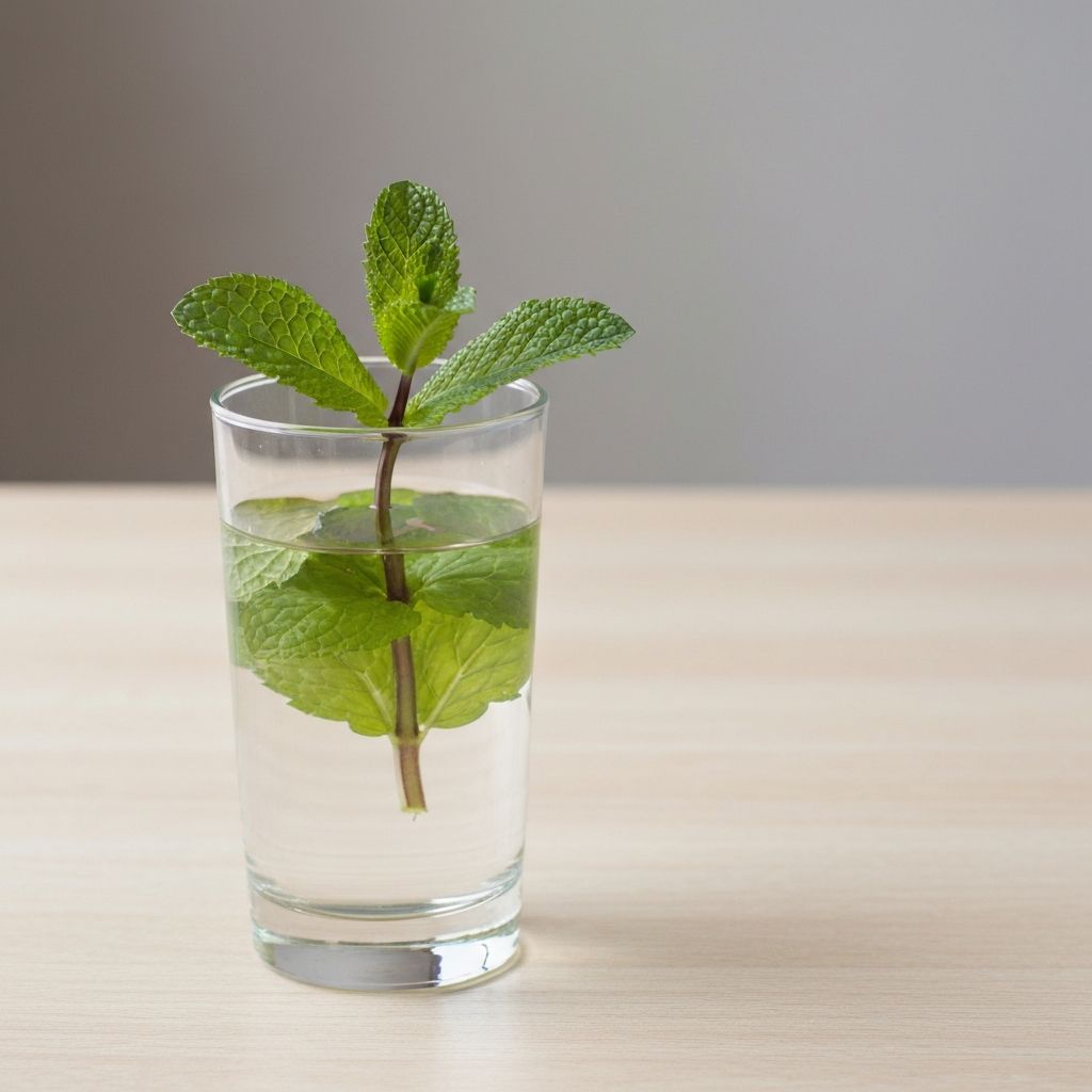 Frische Minze im Wasserglas